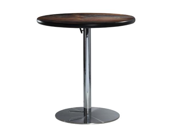 CECA-019 | 30" Round Cafe Table w/ Barnwood Top and Hydraulic Base -- Trade Show Furniture Rental
